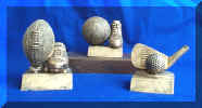 variety of resin trophies