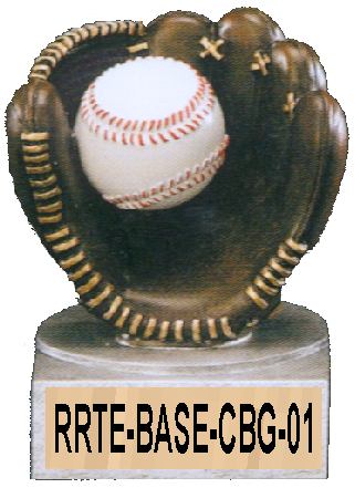 baseball trophy - ball and glove, large image