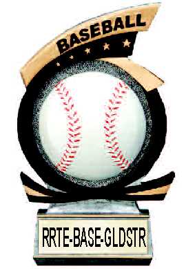 baseball trophy - gold star baseball trophy, large image