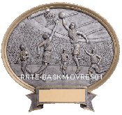 basketball trophy - male oval resin