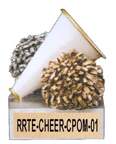 cheerleader trophy, color pom-pom