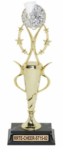 Cheerleader trophy, 15" tall