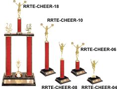 cheerleader trophies, 4" - 18"