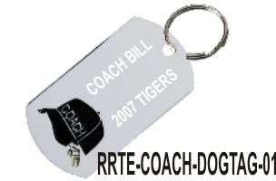 coach dog tag with neck chain