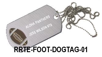 football dog tag with neck chain