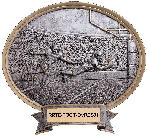 football trophy - male oval resin, large image