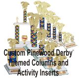 pinewood derby trophies with custom pinewood derby columns