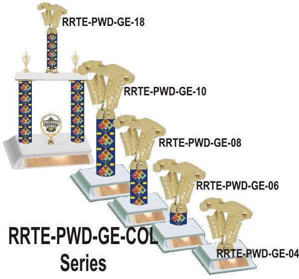 Pinewood Derby Trophies with Scout Themed columns - large image