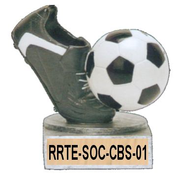 soccer trophy - color ball and shoe, large image