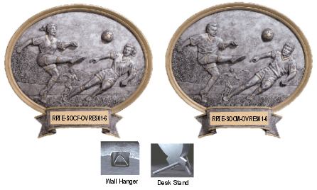 soccer oval resin trophy