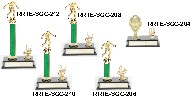 Soccer placement trophies, 4" - 12"