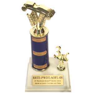 8" Pinewood Derby® trophy with Arrow of Light column and trim