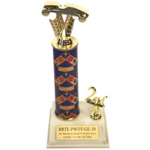 10" Pinewood Derby® trophy with generic Scout column and trim