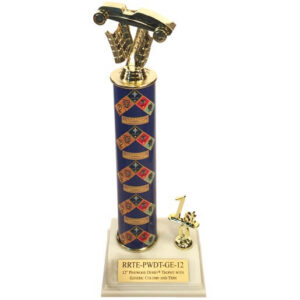 12" Pinewood Derby® trophy with generic Scout column and trim