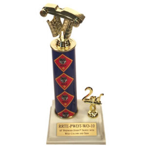 10" Pinewood Derby® trophy with Wolf column and trim
