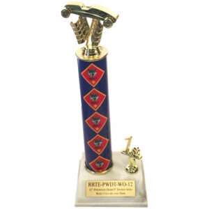 12" Pinewood Derby® trophy with Wolf column and trim